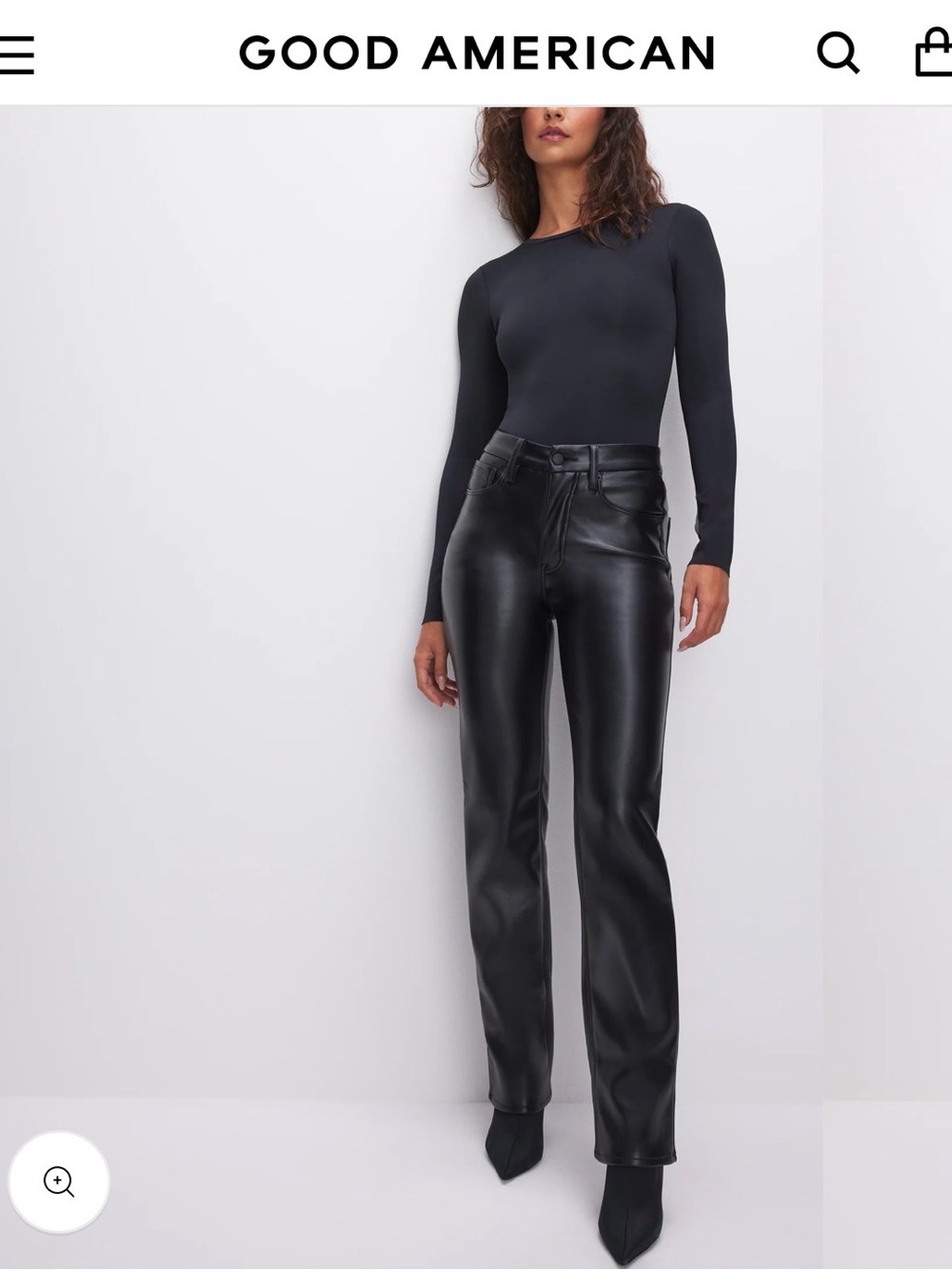 Good American - Black Faux Leather Straight-Leg Men’s Pants
